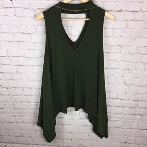 Topia Tops - Large asymmetric blouse w/ necklace NWOT Topia Tops - Large asymmetric blouse w/ necklace NWOT